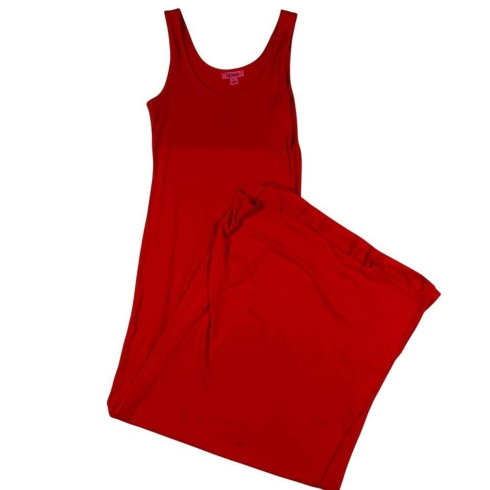 Zenana Red Maxi‎ Dress Sleeveless Casual Basic Staple Minimalist Summer Sundress